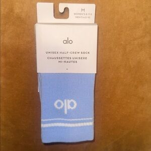 ALO Yoga Light Blue Unisex Half-Crew Socks